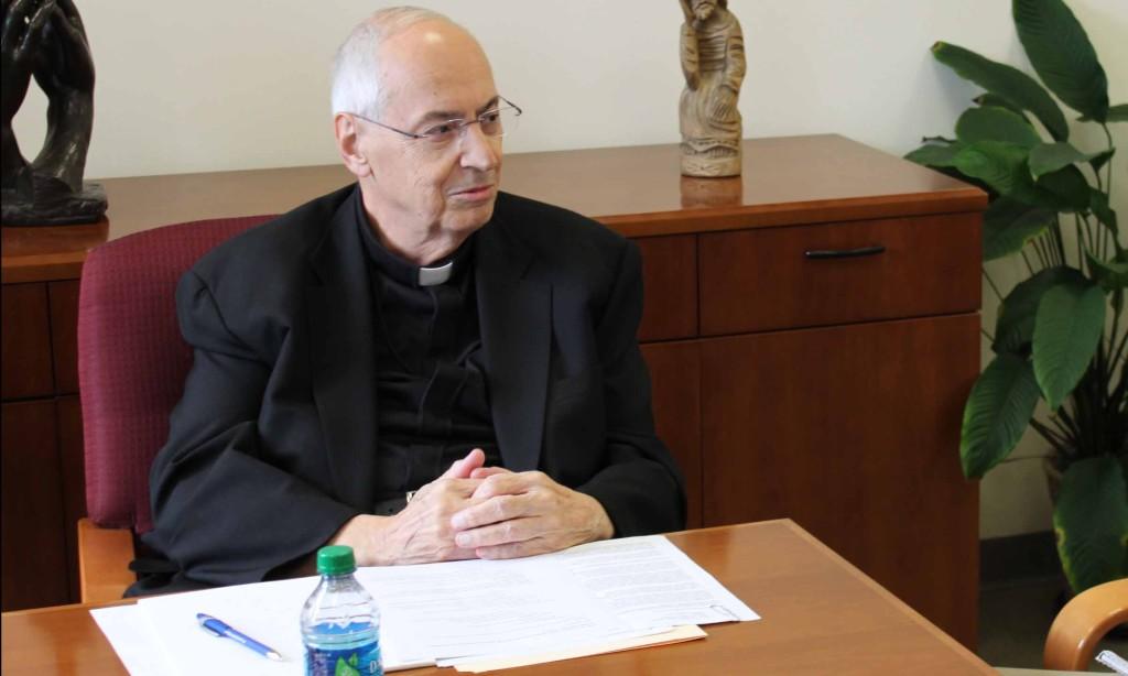 Rev. Joseph L. Levesque, C.M. speaks with the Torch Monday afternoon.