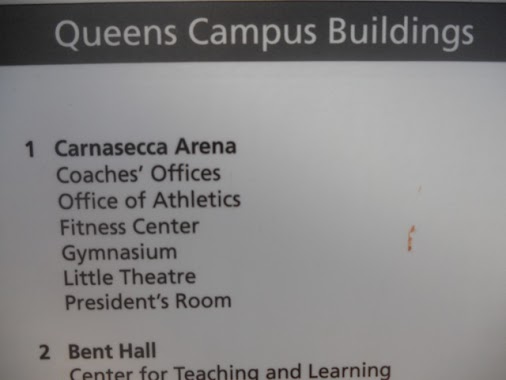 Signs throughout campus misspell Lou Carneseccas name. 