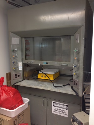 Fume hoods like this one filters hazardous gases from entering labs. 