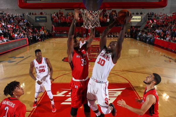 In his first game following reinstatement by the NCAA, Felix Balamou was a huge impact in St. Johns comeback win over Rutgers (Photo: Athletic Communications)