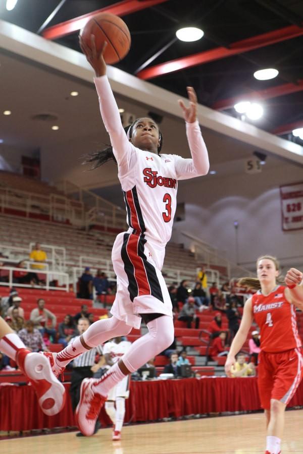 Aliyyah+Handford+lead+St.+Johns+with+19+points%2C+8+rebounds%2C+and+5+assists+to+lead+the+Red+Storm+to+a+win+in+their+home+opener.+