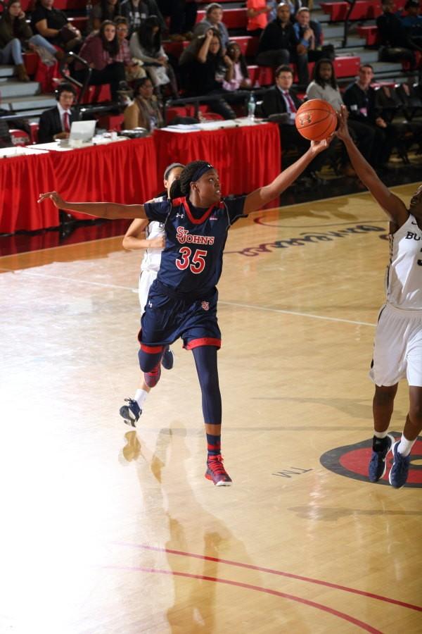Imani Littleton had a career-highs in both points (14) and rebounds (9) versus Xavier on Jan. 22. 
(Photo: St. Johns Athletic Communications)