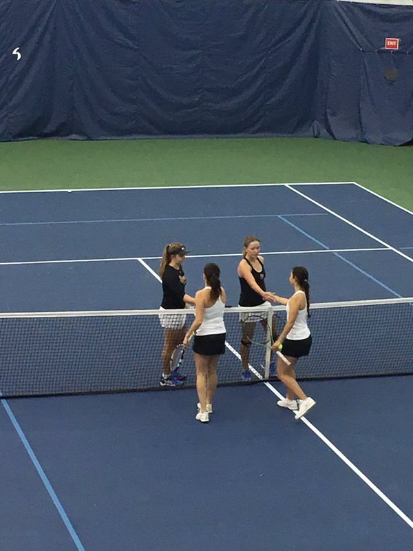 St. Johns took the doubles point with a pair of 6-1 victories at the No. 2 and No. 3 positions on Friday. (Photo: @StJohnsTennis, Twitter)