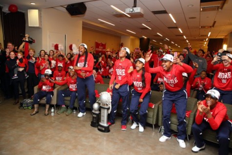 St. Johns is pumped to learn its the No. 8 seed during Mondays NCAA Selection Show Watch Party. (Photo: St. Johns Athletic Communications)