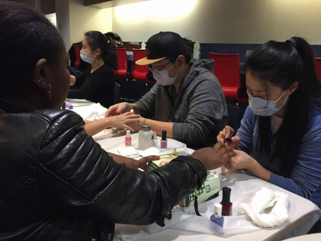 Students participate in Finals Stress Reliever event at Montgoris Dining Hall on Wednesday, Dec. 7.