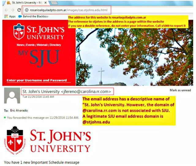 Phishing attacks on campus