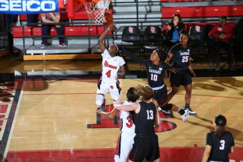 Aaliyah Lewis had a game-high 16 points in the Red Storms Second Round win. (RedStormSports.com)