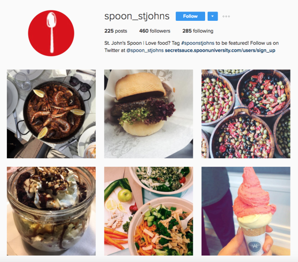 SJU’s Spoon University chapter has Instagram and Twitter accounts where they post about food.
