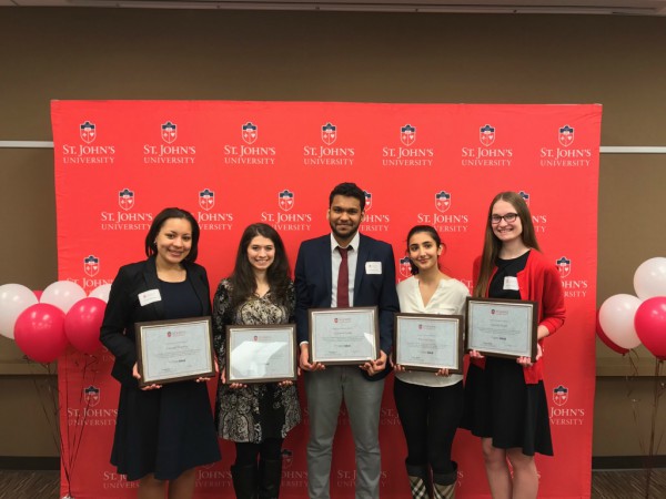 Left to right: Carmela Hopkins, Stephanie Bonanno, Surendra Gobin, Preetice Pooni and Anarita Lynch accepted their awards at the Thursday luncheon.