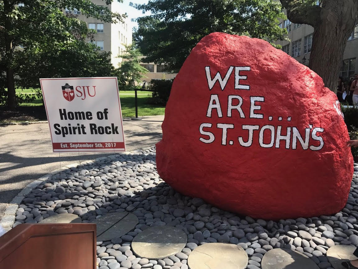 The University unveiled the Spirit Rock in September. 