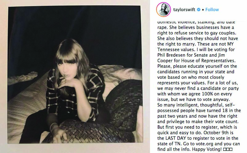 Taylor Swift is supporting Phil Bredesen and Jim Cooper in the upcoming elections.