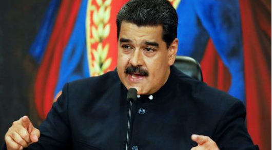 President Nicolas Maduro holding a press conference in October of 2017