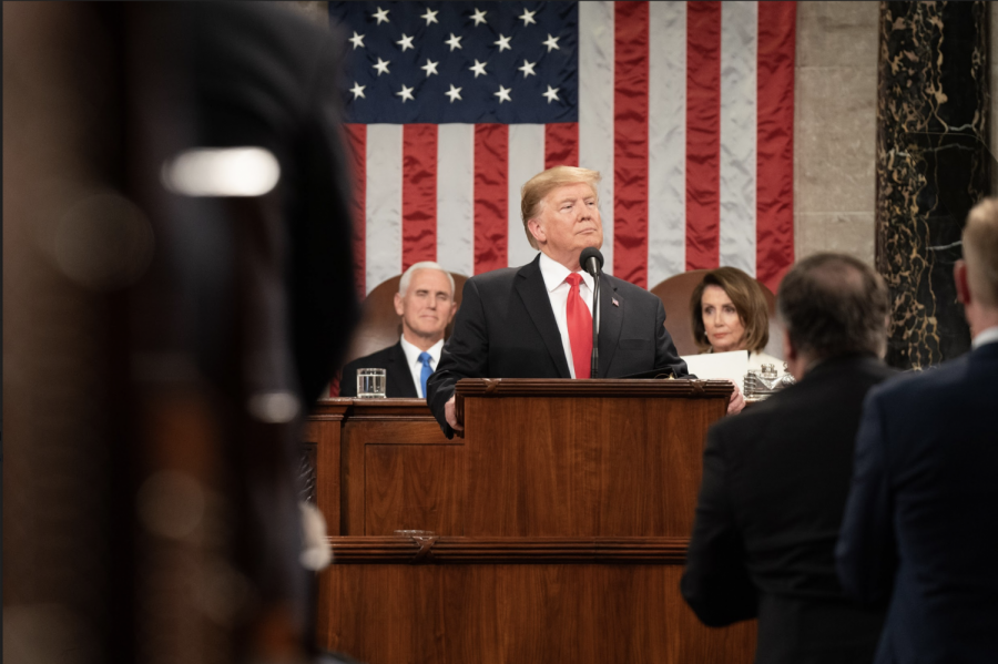 President Donald Trump delivering the State of the Union on Feb. 5.