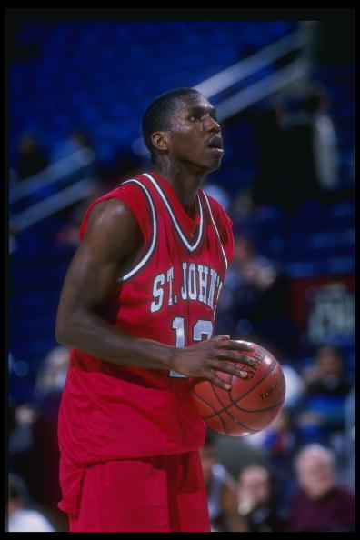 14 Jan 1997:  Guard Felipe Lopez of the St. Johns Red Storm moves the ball during a game against the Niagara Purple Eagles at the Marine Midland Arena in Buffalo, New York.  St. Johns won the game, 62-40. Mandatory Credit: Rick Stewart/Allsport