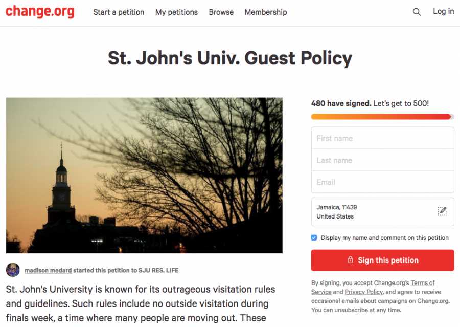 An online change.org petition has garnered the attention of nearly 500 students in an effort to change the dorms guest policies.