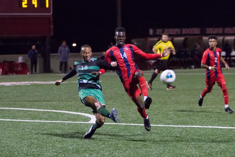 Tani Oluwaseyi has had a successful sophomore campaign as he is tied for most goals scored this year by a Red Storm player.