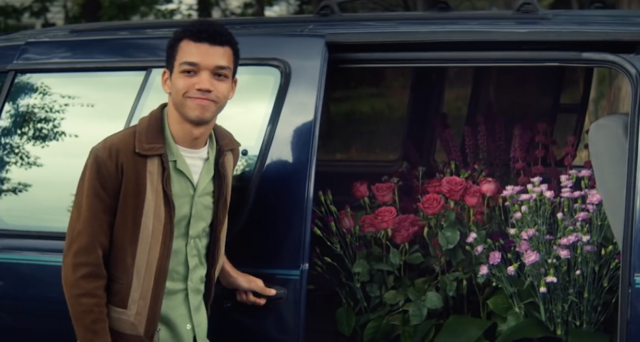 Theodore Finch (Justice Smith) brings Violet Markey (Elle Fanning) a truckload of her favorite flowers to cheer her up.
PHOTO COURTESY/YouTube Netflix