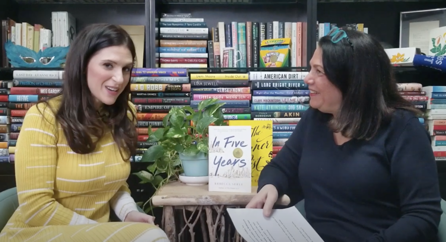 Author Rebecca Serle (left) discusses the character development in her latest novel, In Five Years, in an interview with The Book Reporter Network. PHOTO COURTESY/ YOUTUBE THE BOOK REPORTER NETWORK