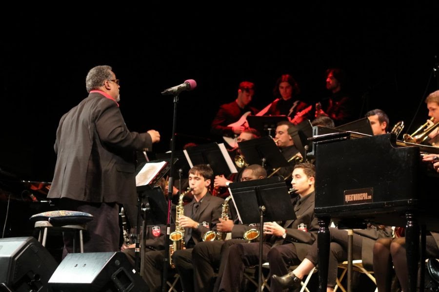 Ferdinand Motley IV directing St. John’s Jazz Band on their 30th anniversary performance, in 2017. TORCH PHOTO/ ALEXIA CARVAJALINO